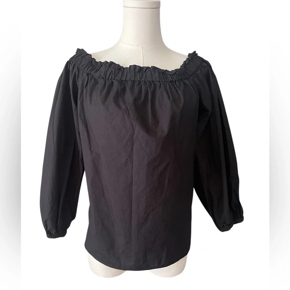 J.Crew Black Off-Shoulder Blouse